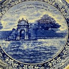 Plymouth Rock - Ma Massachusetts Antique Trinket Souvenir Blue Transferware Dish