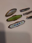 Antique Vintage Cloisonne Enamel Bar Pin Brooch Lot Of 6