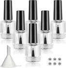 Empty Nail Polish Bottles With Brush Cap  10ml Empty Glass Refillable Nail Po   