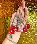 Vintage Las Vegas Riviera Hotel   Casino Red Dice Necklace  1 