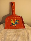 Antique Metal Dustpan- Painted Rooster- Solid Metal 1950s Or Older Vg Condition