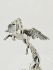 Ray Lamb Pewter Pegasus Figurine 3  Winged Horse Statue 1982 Vtg Signed