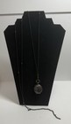 Antique Victorian Gunmetal Coin Case Chatelaine Change Holder Locket 58    Chain