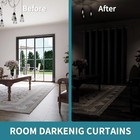 Grey Room Divider Curtain 84 Inch Long Blackout Panel Heavy Duty Privacy Screen
