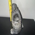 Vintage Inuit Eskimo Soapstone Soapstone Carved Seal Figurine Statue 6 5  Long