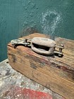 3x2  Wood Ship   Sailboat Pulley W mounting Brass Clip- Wood Block Nautical Boat