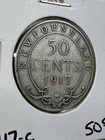 1917-c Newfoundland 50 Cents Silver Coin Low Mintage