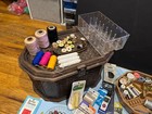 Vintage Lerner Sewing Box 1970   s   A Lot Of Accessories - Faux Wood