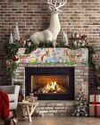 Mantle Scarf 70 X 17 Inch  Easter Eggs Rabbit Flowers Retro Texture Fireplace   