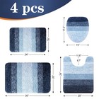 Olanly Bathroom Rugs Sets 4 Piece Soft Microfiber Absorbent Bath Mat U-shaped