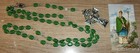 Vintage Nos Fratelli Bonella St  Patrick Green Glass W shamrocks Beads Rosary