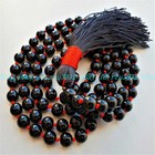 Black Agate 108 Prayer Beads Mala Necklace Tibet Buddhist Meditation Rosary Yoga