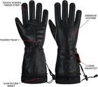 Womens Genuine Nappa Sheepskin Leather Lined Gloves Winter Leather Gauntlet