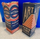 2 Vintage 1930s Art Deco Machine Age Radio Vacuum Tube Boxes 1 Empty For Display