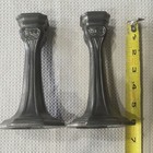 Antique Spelter Art Nouveau Candlestick Holder Bronze Clad - Pair