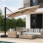 Heavy Duty 10x10 Ft Cantilever Patio Umbrella     Square Outdoor Sun Shade Garden