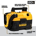 Dewalt 20v Max Cordless Shop Vac Wet Dry Vacuum Cleaner Portable 2 Gallon Wet