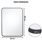22  X 30  Black Wall Mirror For Bathroom Rectangular Vanity Mirror W metal Frame