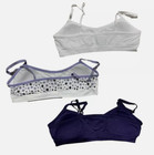 Hanes Girls  2   1 Bonus Pack Seamless Bra - Purple  White  Stars- Xl
