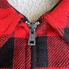 Vintage 70s Mens Buffalo Plaid Full Zip Sherpa Lined Flannel Shirt Jacket Medium
