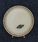 Vintage 3 5 8    Round 24k Gold Plated Picture Frame Holds 3  X 3  Photo