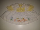 Baby Dress Vintage 1960 s I Love You Yellow Embroidered Cute Girls Infant