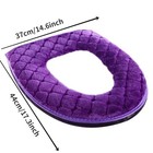 Bathroom Toilet Seat Cover Soft Plush Washable Winter Warmer Mat Pad Cushion
