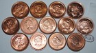 Canada 2000-2012 1 Cent Set 13 Coins Lot  k21