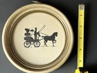 Vtg Horse   Carriage Silhouette Wall Art Round Framed Prints Colonial Style