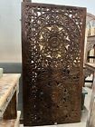 Lattice Carved Vintage Sliding Door Rustic Farmhouse Dark Wood Door 72x36