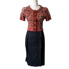 Betsey Johnson Vintage Dark Denim High-waist Midi Skirt Usa Made  12 