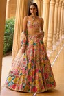 Multicolor Floral Embroidered Lehenga Choli Designer Bridesmaid Wedding Guest