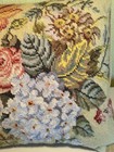 Vintage Tapestry Needlepoint Velvet Backed Wool Floral Throw Pillow 18x12