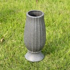 Bocola Cemetery Vase With Metal Spike -headstones Flower Holder Black Granite 