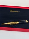 Awesome Cartier Crocodile Black golden Design Body  blue Ink ballpoint Pen