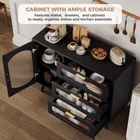 Modern Buffet Sideboard Cabinet    fluted Glass Doors Three Drawers