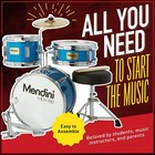 Mendini By Cecilio Junior Drum Set W  4 Drums  Sticks  Throne - Metallic Purple