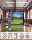 10x8ft Golf Hitting Net W  Blank Simulator Screen  Fiberglass Frame   Steel Base
