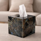 Labradorite Tissue Box Cover   Natural Stone Bathroom Decor   Luxury Gemstone