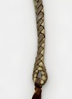 Vintage Cowboy Riding Horse Quirt Whip With Wrist Loop Tan gray Leather  