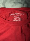 Calvin Klein Jeans Boys Red Logo Graphic Cotton Crew Neck Tee 14-16
