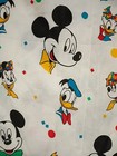 Vintage Mickey Minnie Mouse Daisy Donald Duck Fabric Walt Disney Prod 46  X 100 