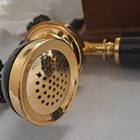 Deco-tel Corded Rotary Dial Vintage retro Desk Phone Wood Base Black gold