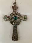 Irish Blessing Celtic Knot Cross Faux Green Gems Hang Or Pendant 3 5x2 25 Nwob