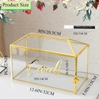 12 6  Wedding Card Box With Lock  Large Gold Metal And Glass Card Box For Par   