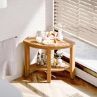Corner Teak Shower Bench 17 1 h  15 7 r Teakwood Shower Stool Spa Seat