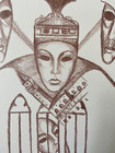 Female Figure Teatre Original Lithograph Print Signed Art Deco Arch Building