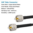  2-pack 2ft Pl259 Jumper Coax Cable 50 Ohm Male-male For Ham   Vhf Radio 