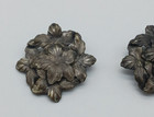 2 Large Antique Metal Repousse Leaf Flower Cluster Shank Button 1 5 By 1 25 Inch