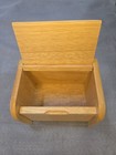 Vintage Wooden Recipe Box Light Wood Card Holder Kitchen Storage Organizer Retro